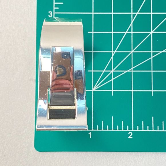 Silver Tone Bracelet Buckle Hinge Sleek Design - Picture 9 of 9